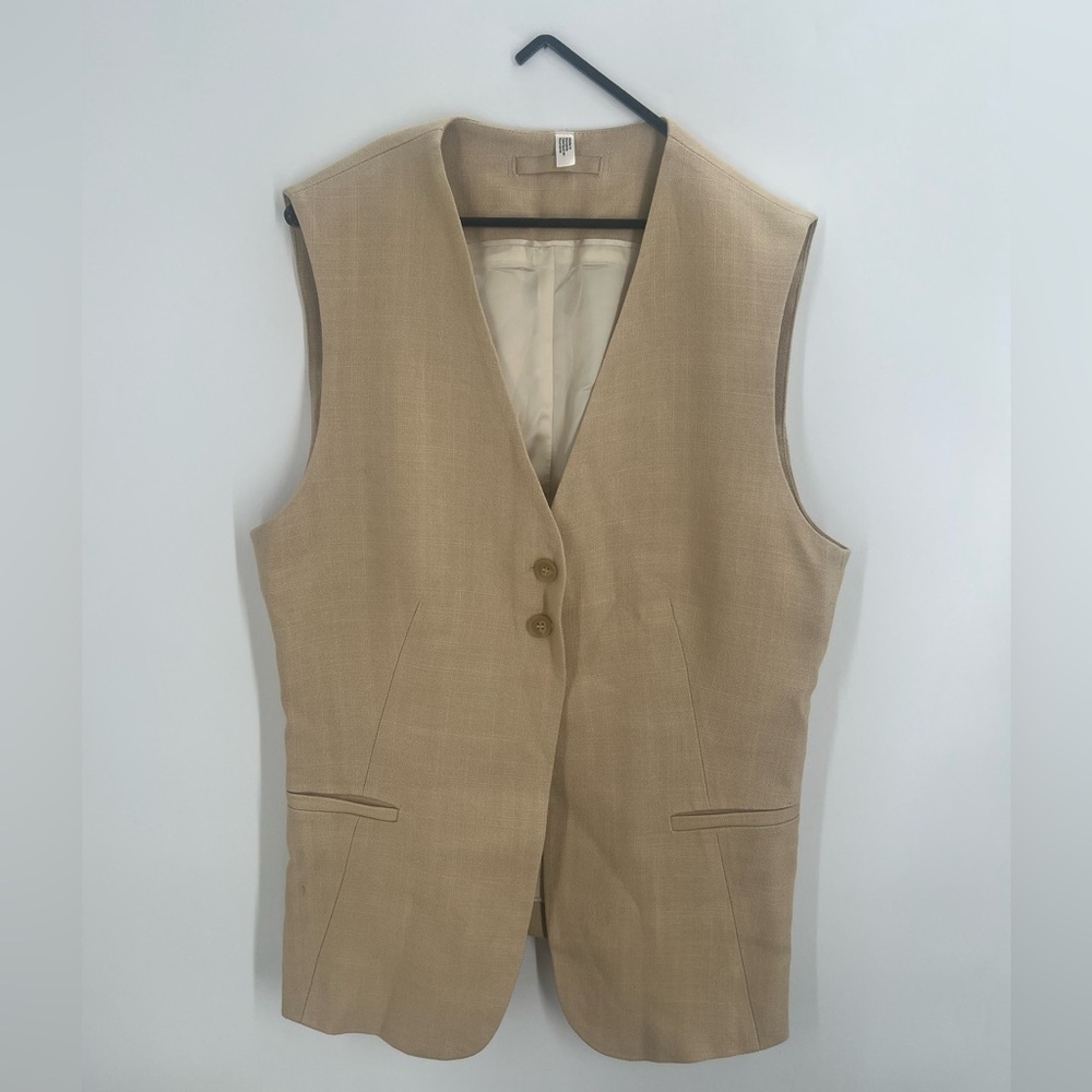 Cos Atelier The Longline Tailored Waistcoat In Beige